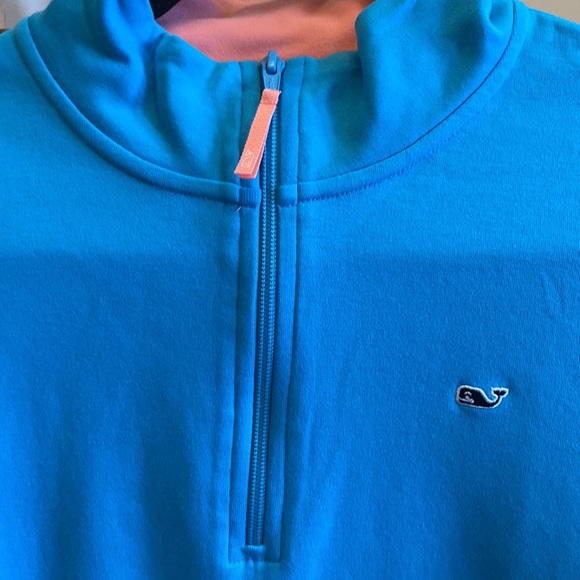 Vineyard Vines 🔥 Blue 3/4 Zip Up Shirt Sz L - Picture 3 of 9